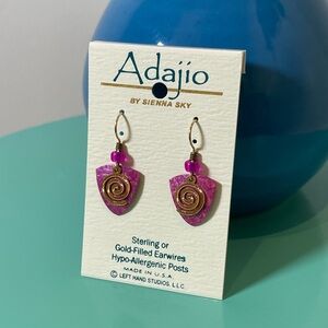 NWOT Pink and Gold Adajio Hook Earrings
